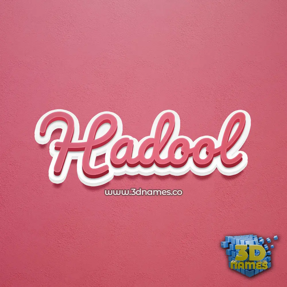 hadool in Red Scribble style - 3D name wallpaper