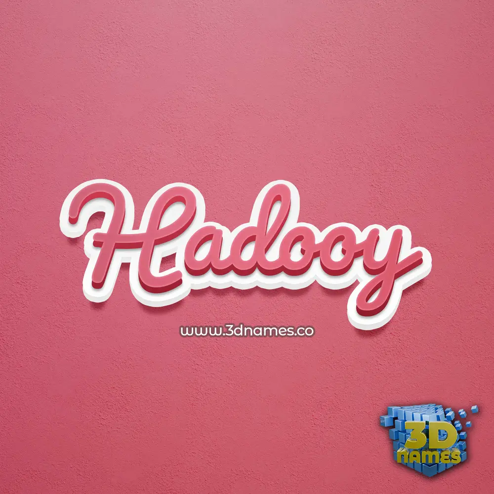 hadooy in Red Scribble style - 3D name wallpaper