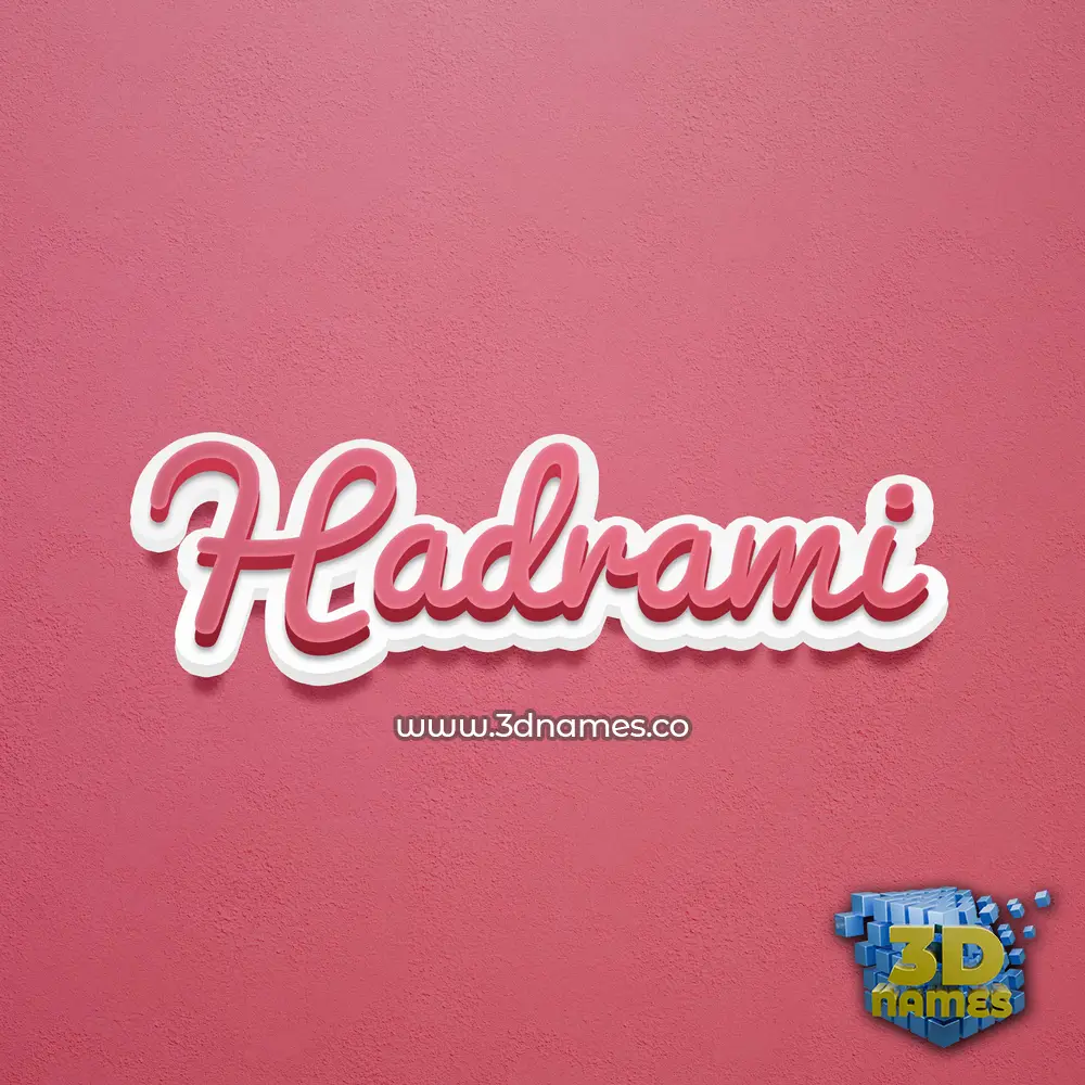 hadrami in Red Scribble style - 3D name wallpaper
