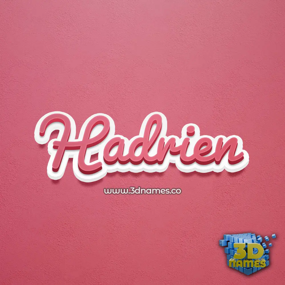 hadrien in Red Scribble style - 3D name wallpaper
