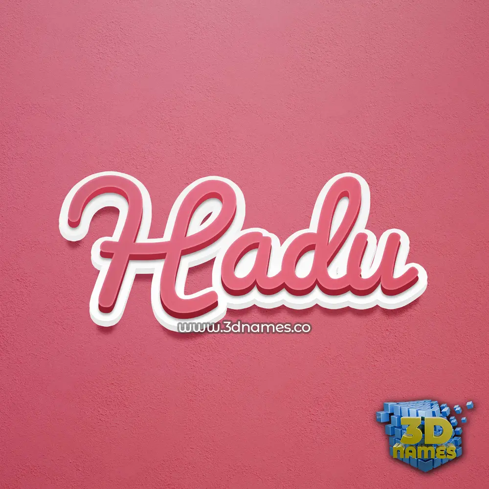 hadu in Red Scribble style - 3D name wallpaper