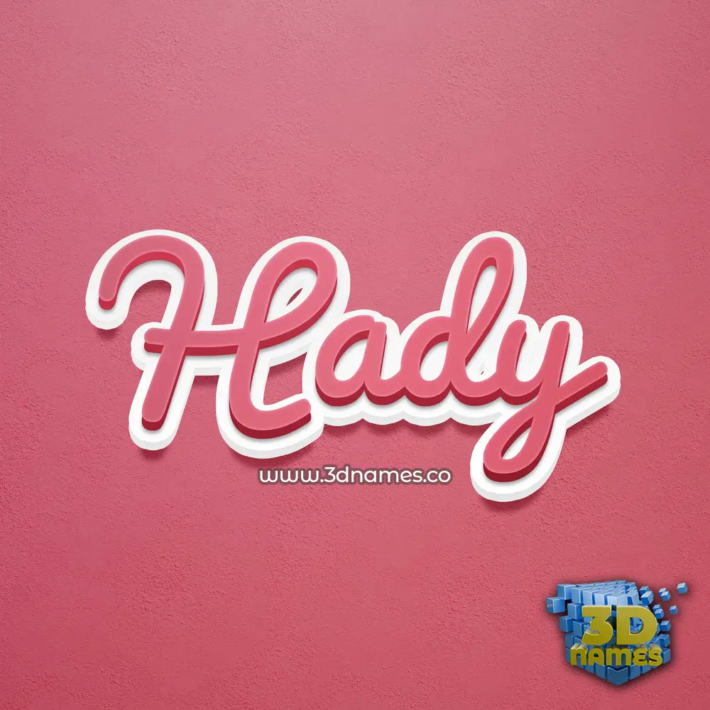 hady in Red Scribble style - 3D name wallpaper