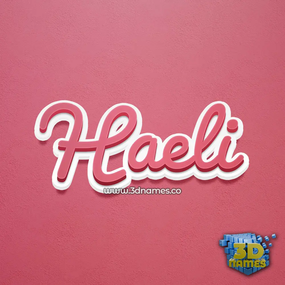 haeli in Red Scribble style - 3D name wallpaper