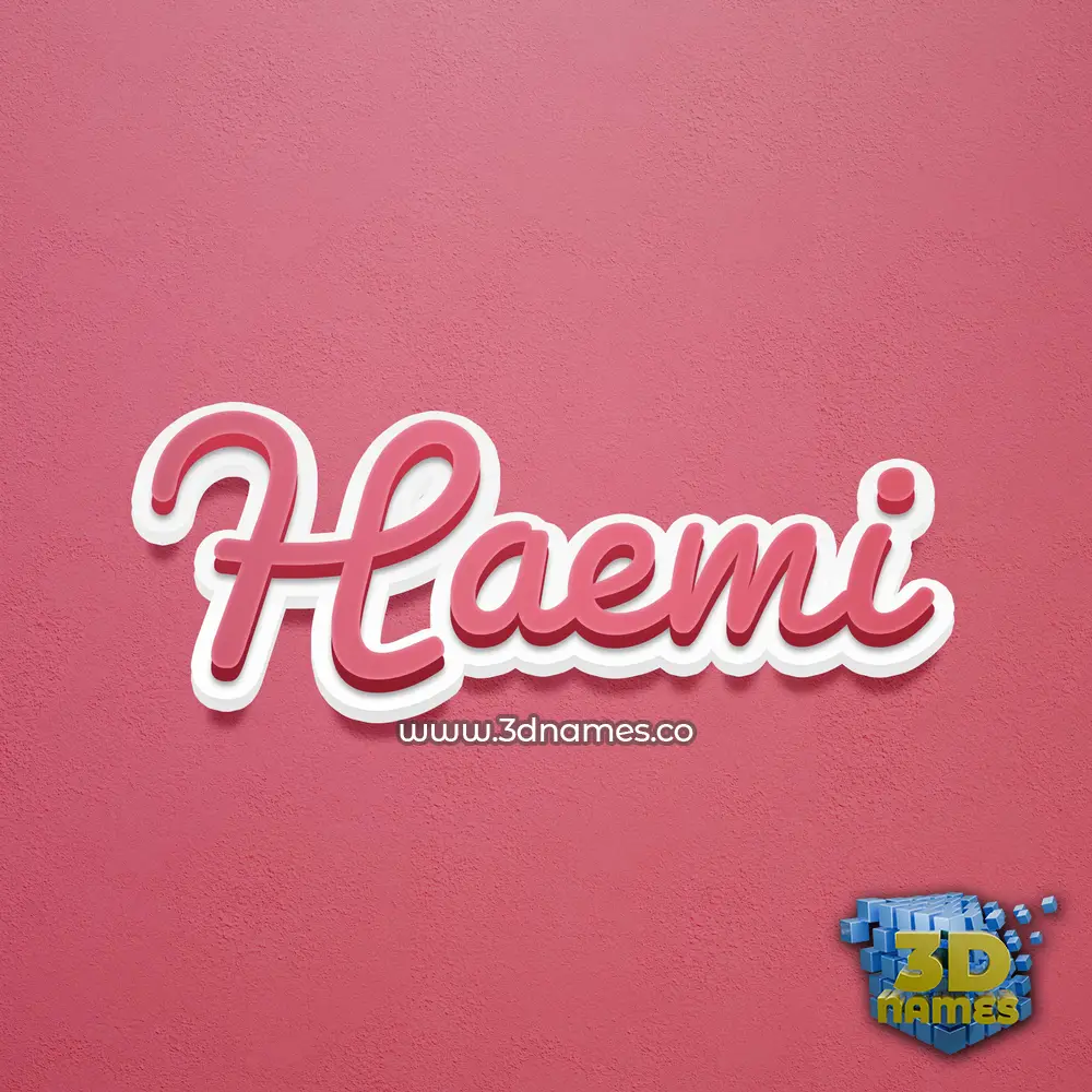 haemi in Red Scribble style - 3D name wallpaper