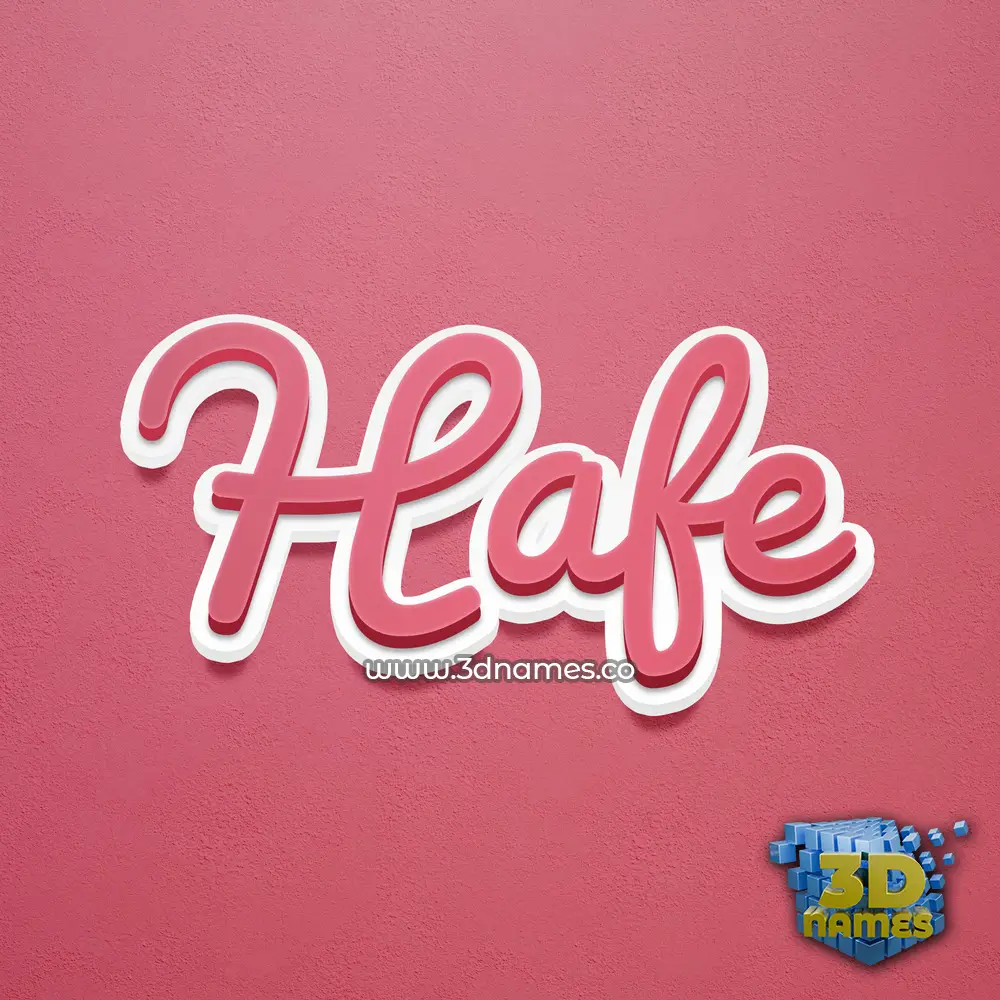 hafe in Red Scribble style - 3D name wallpaper