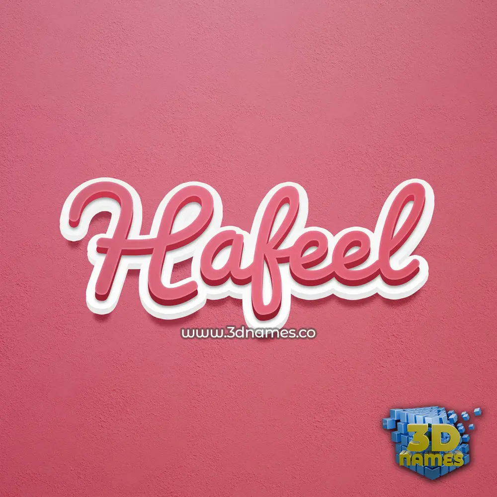 hafeel in Red Scribble style - 3D name wallpaper