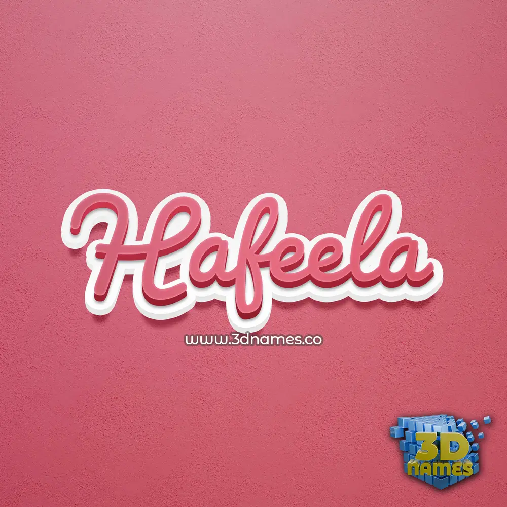 hafeela in Red Scribble style - 3D name wallpaper