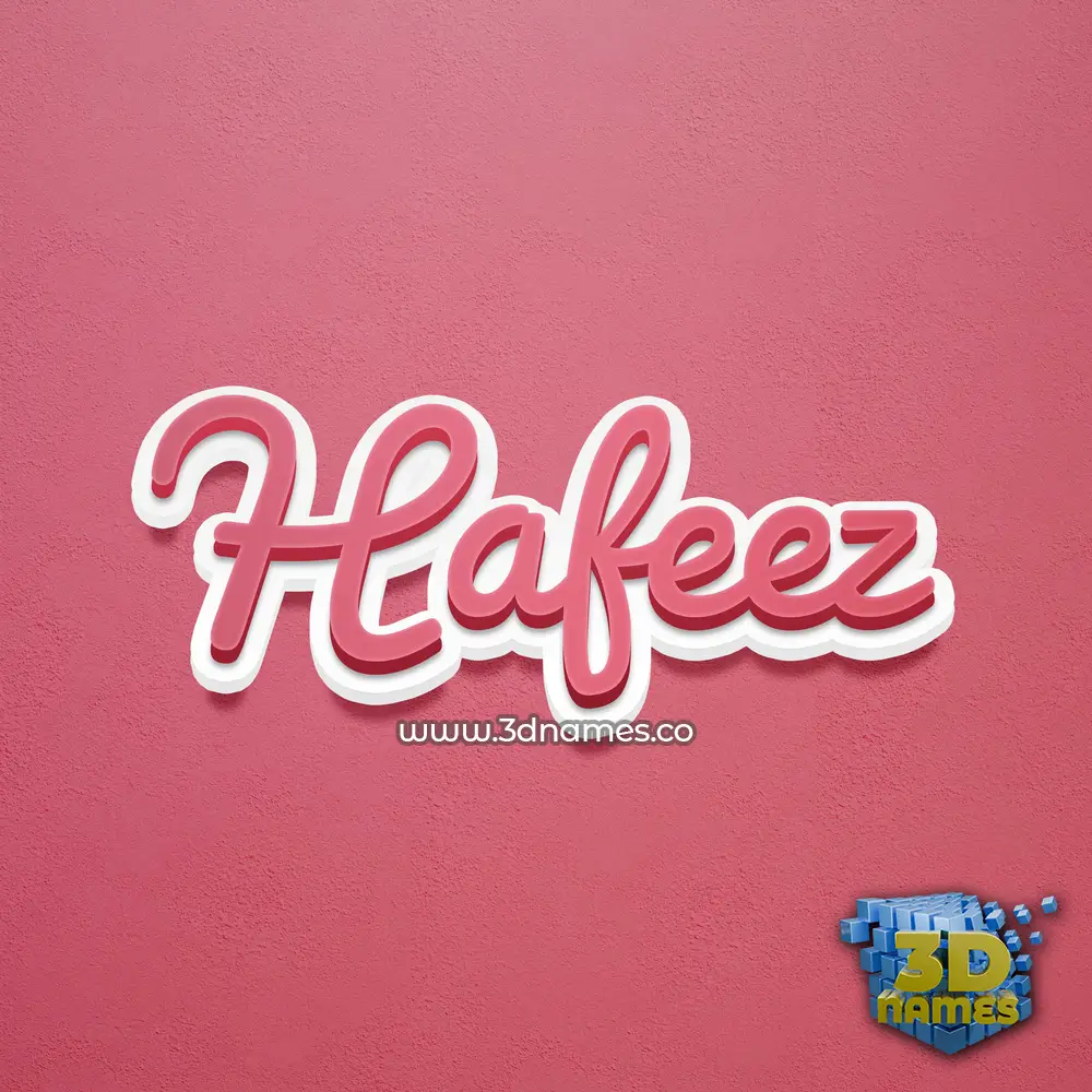 hafeez in Red Scribble style - 3D name wallpaper