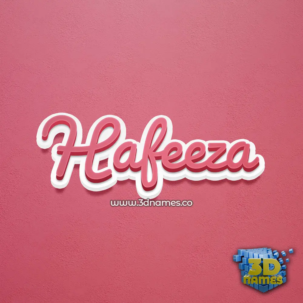 hafeeza in Red Scribble style - 3D name wallpaper