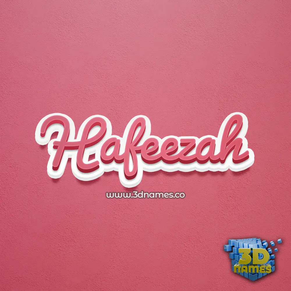 hafeezah in Red Scribble style - 3D name wallpaper