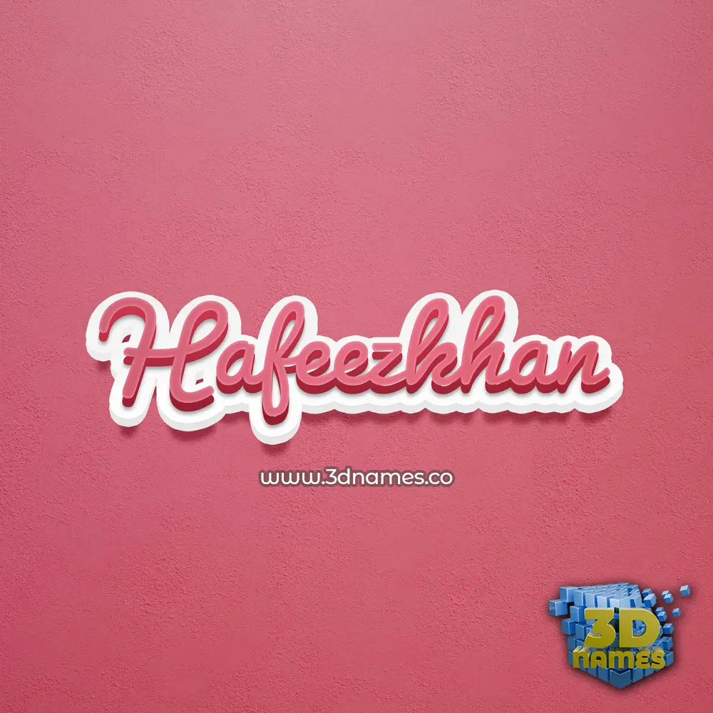 hafeezkhan in Red Scribble style - 3D name wallpaper