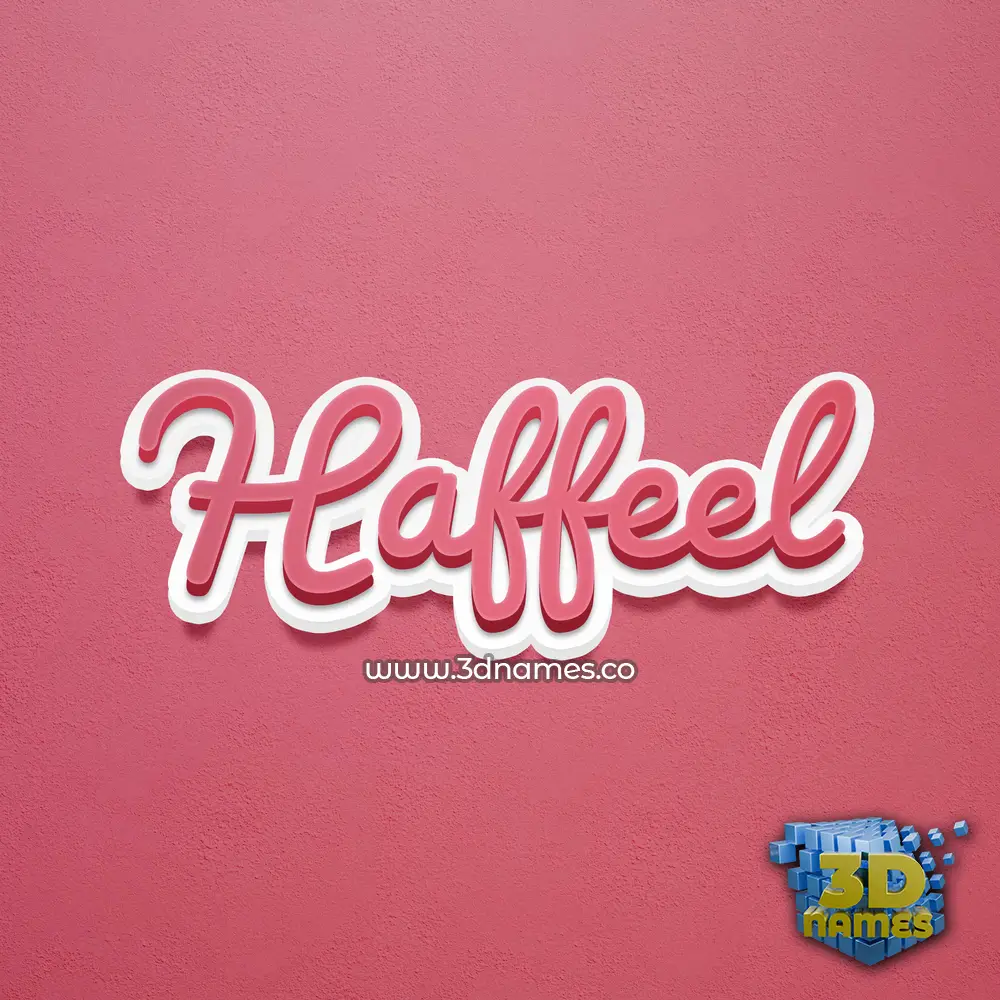 haffeel in Red Scribble style - 3D name wallpaper
