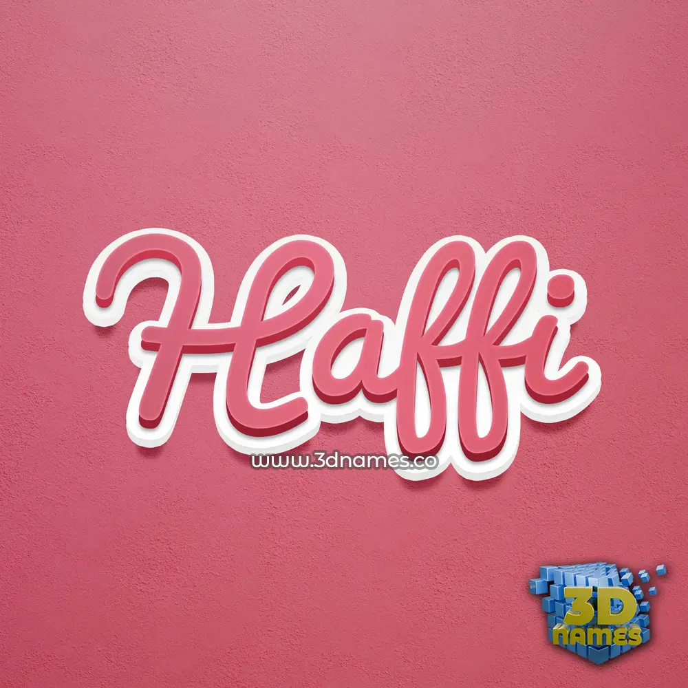 haffi in Red Scribble style - 3D name wallpaper