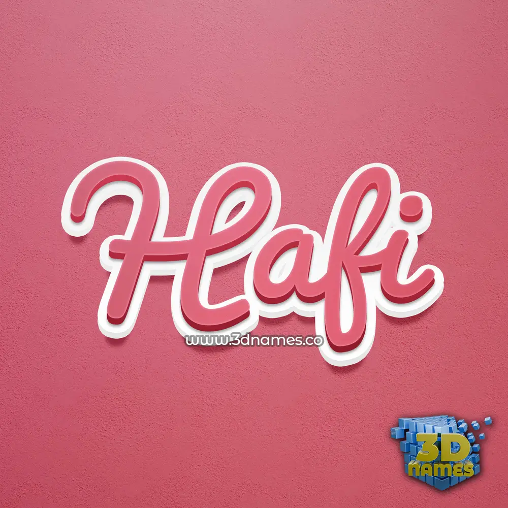 hafi in Red Scribble style - 3D name wallpaper