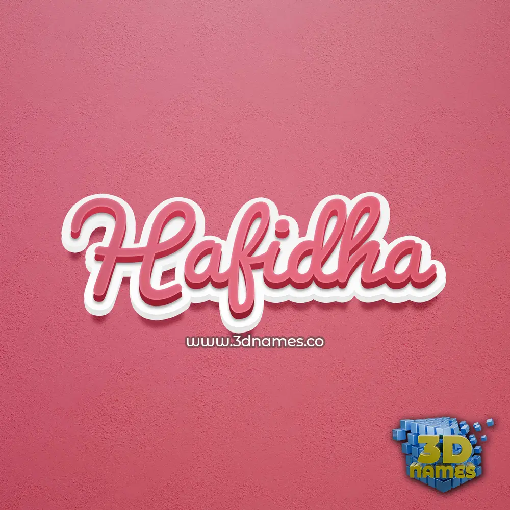 hafidha in Red Scribble style - 3D name wallpaper