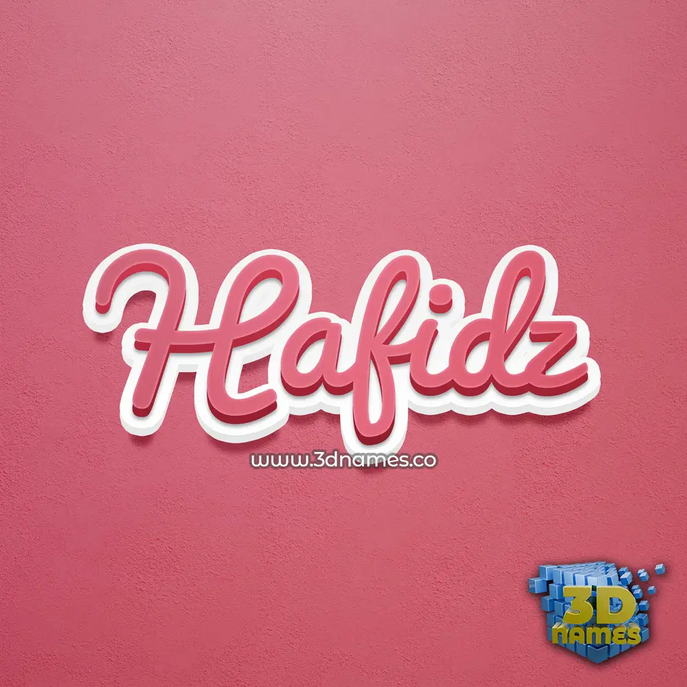 hafidz in Red Scribble style - 3D name wallpaper