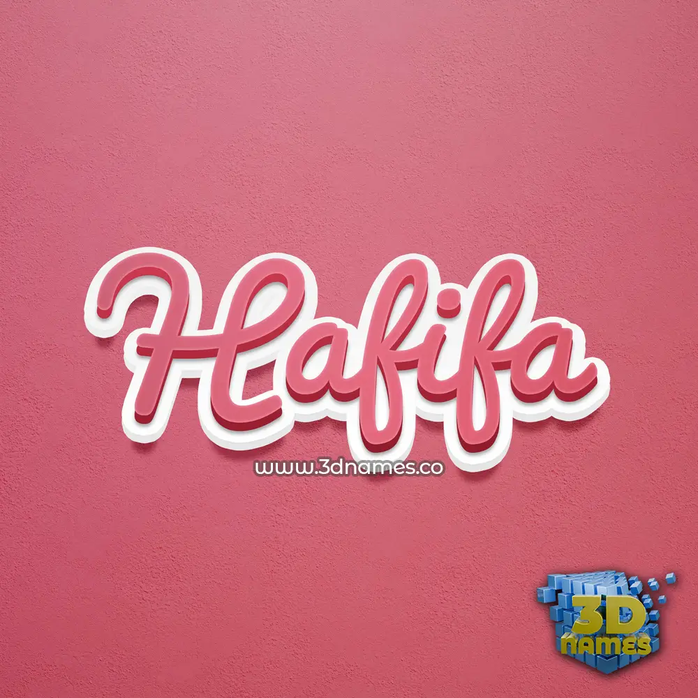 hafifa in Red Scribble style - 3D name wallpaper