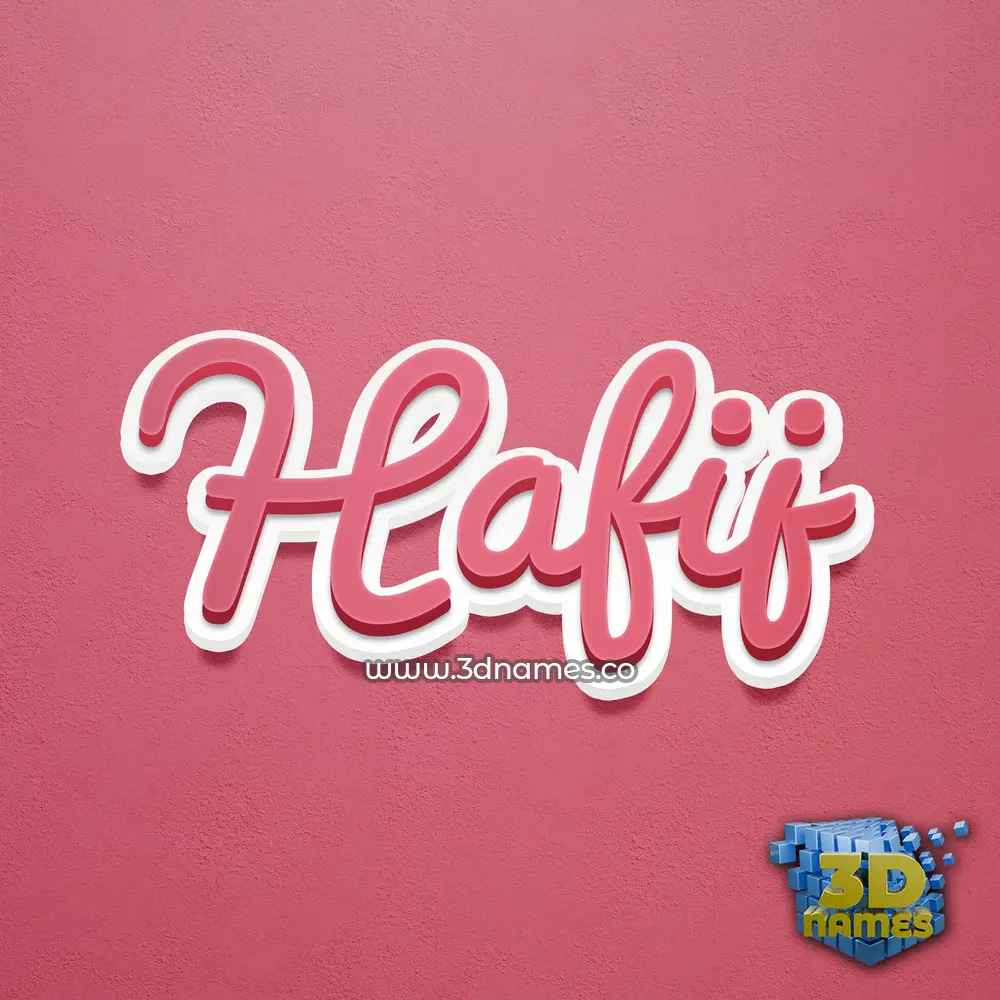 hafij in Red Scribble style - 3D name wallpaper