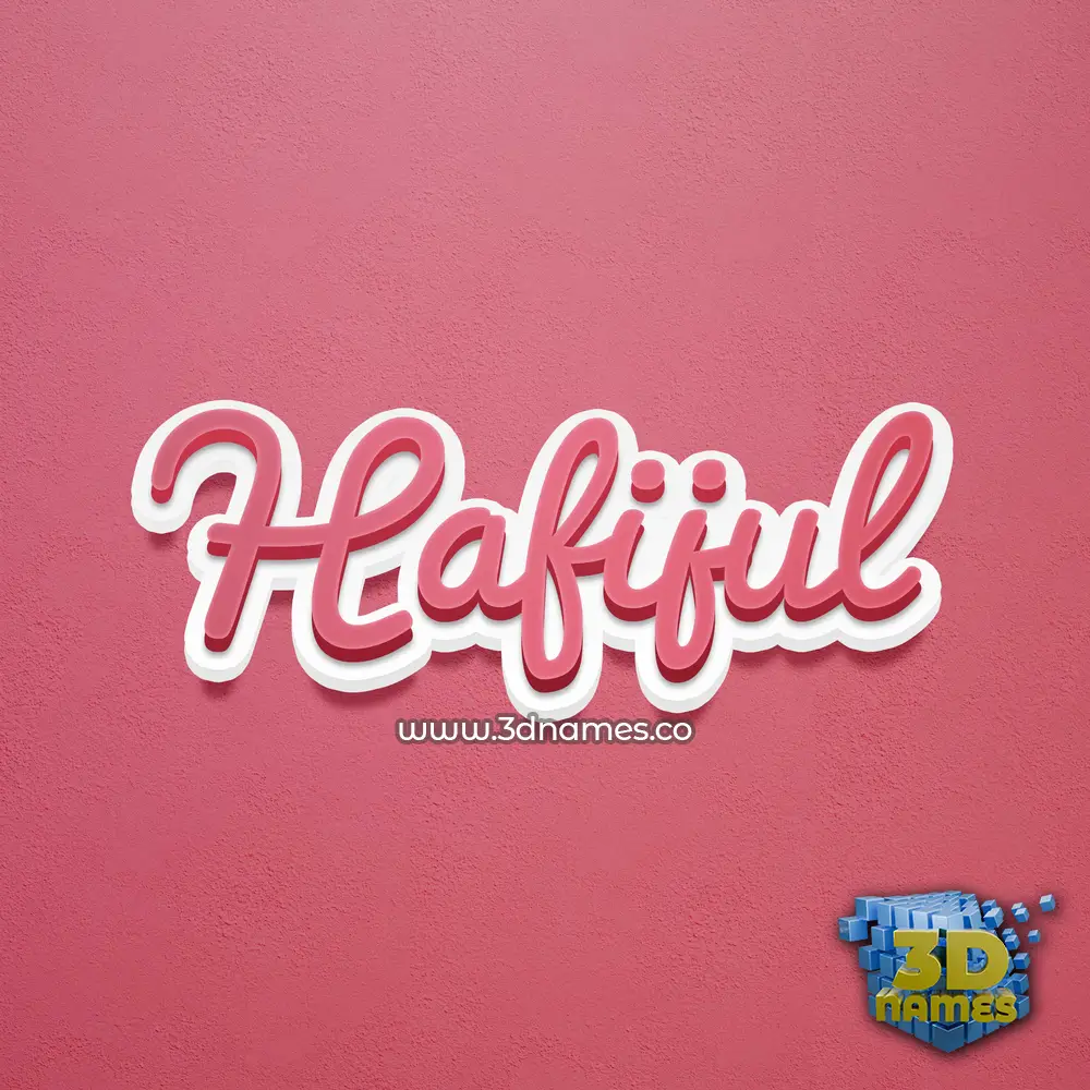 hafijul in Red Scribble style - 3D name wallpaper