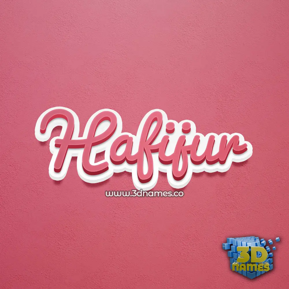 hafijur in Red Scribble style - 3D name wallpaper