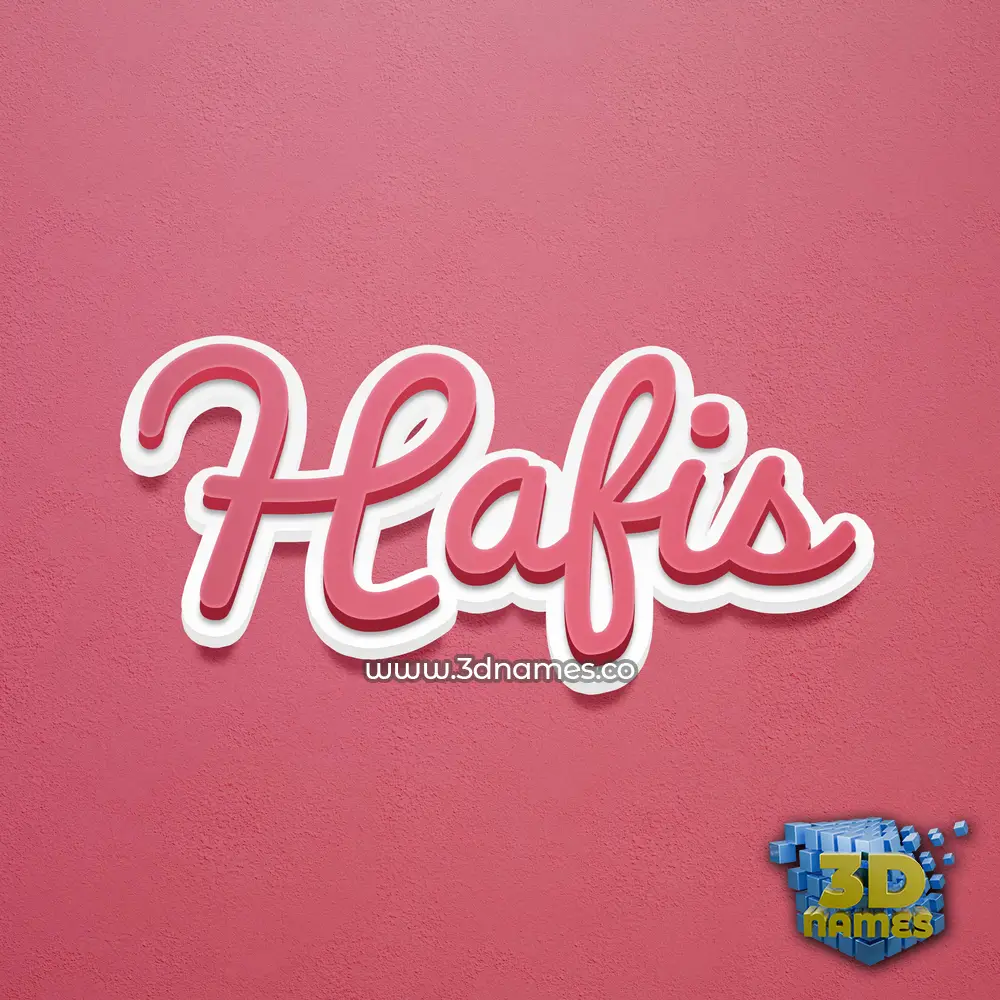 hafis in Red Scribble style - 3D name wallpaper