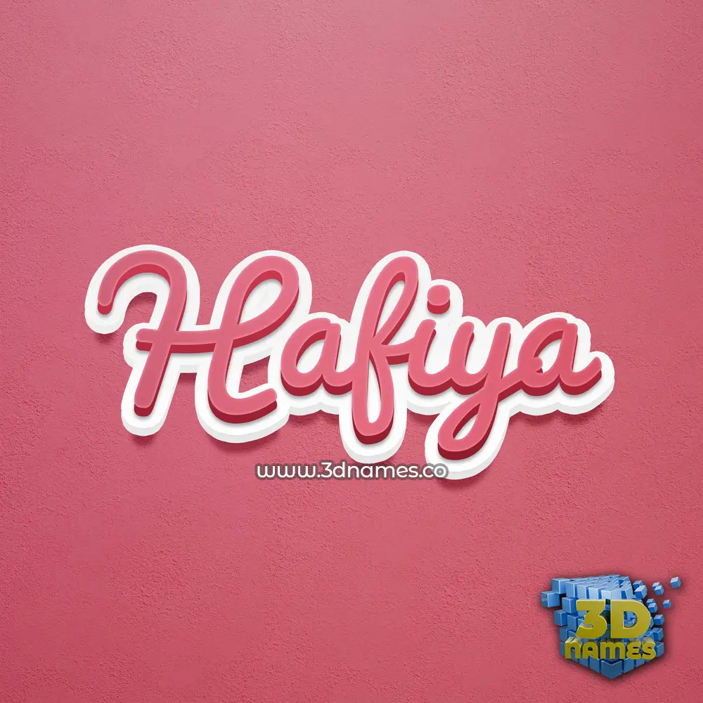 hafiya in Red Scribble style - 3D name wallpaper