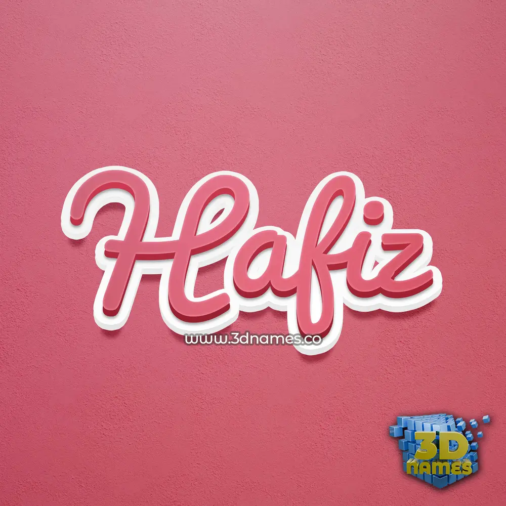 hafiz in Red Scribble style - 3D name wallpaper