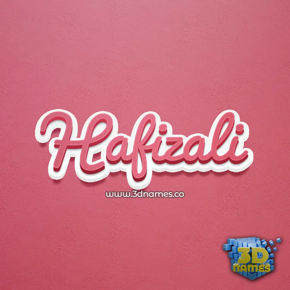 hafizali in Red Scribble style - 3D name wallpaper