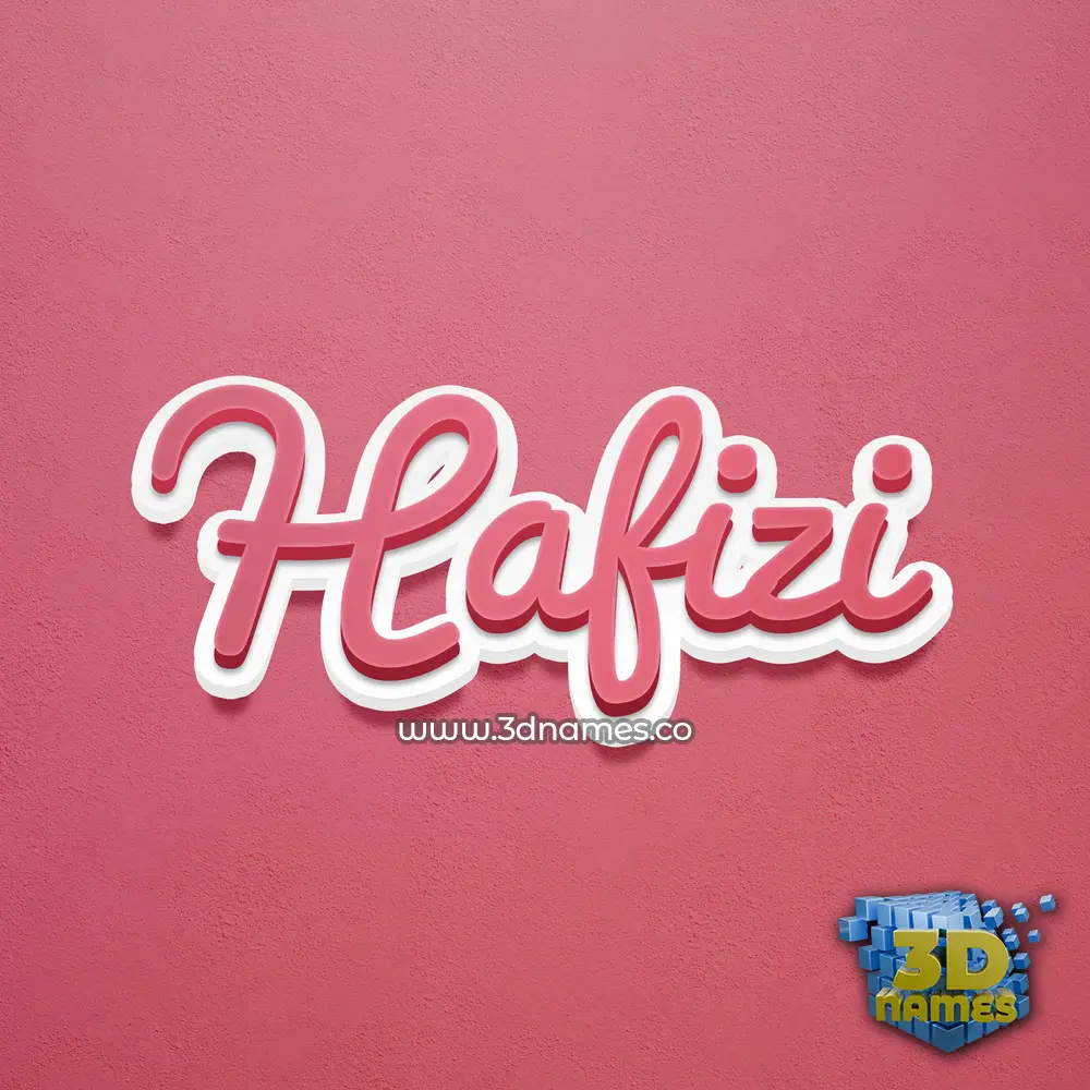 hafizi in Red Scribble style - 3D name wallpaper