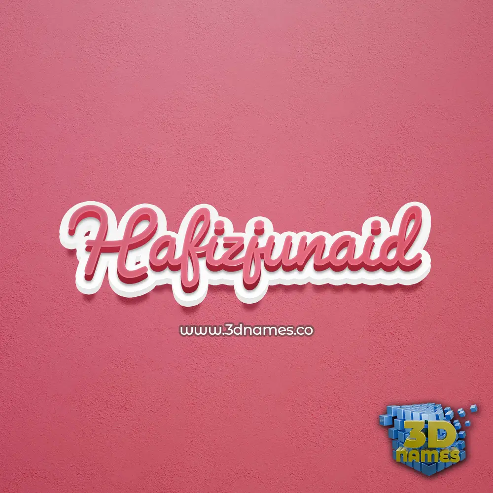 hafizjunaid in Red Scribble style - 3D name wallpaper