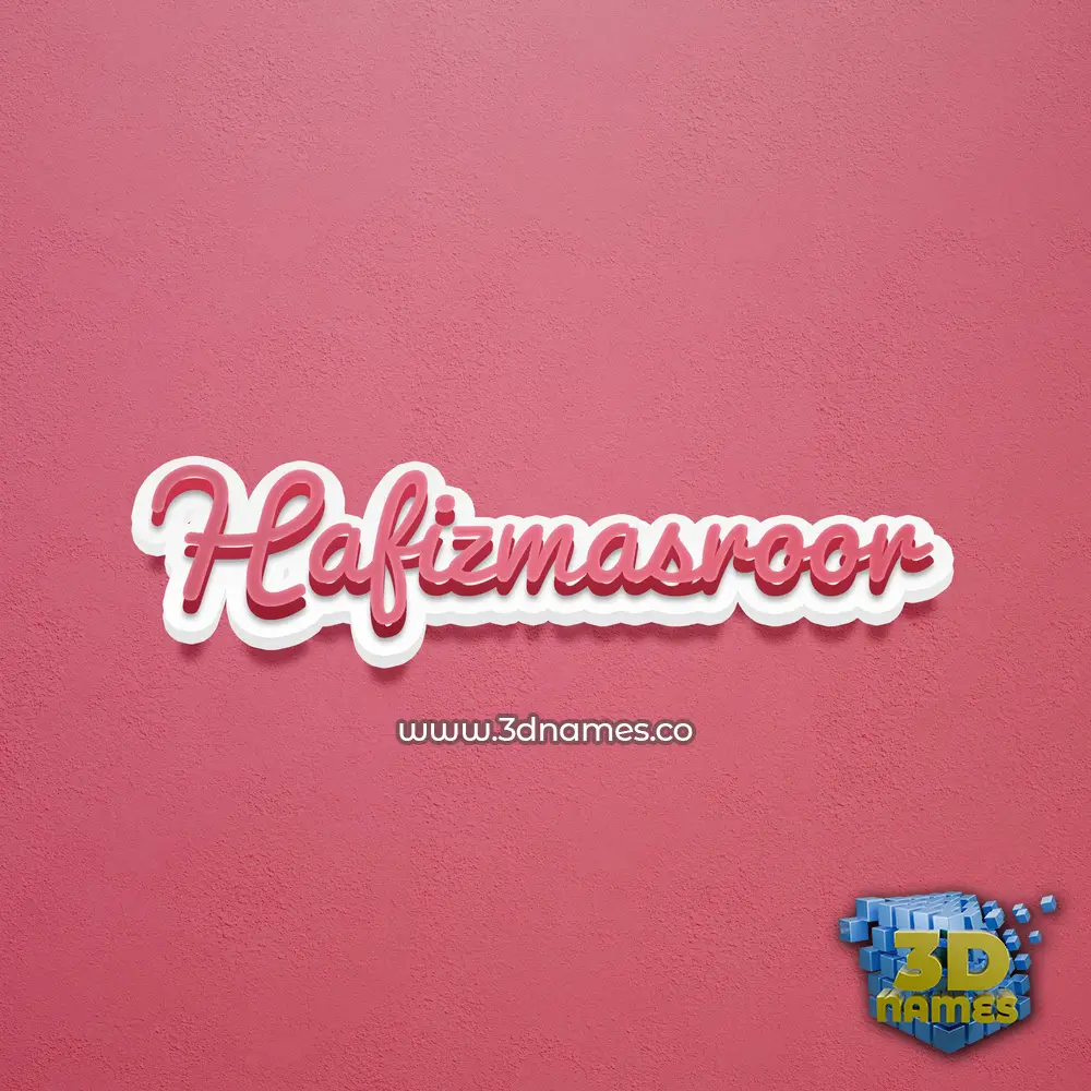 hafizmasroor in Red Scribble style - 3D name wallpaper