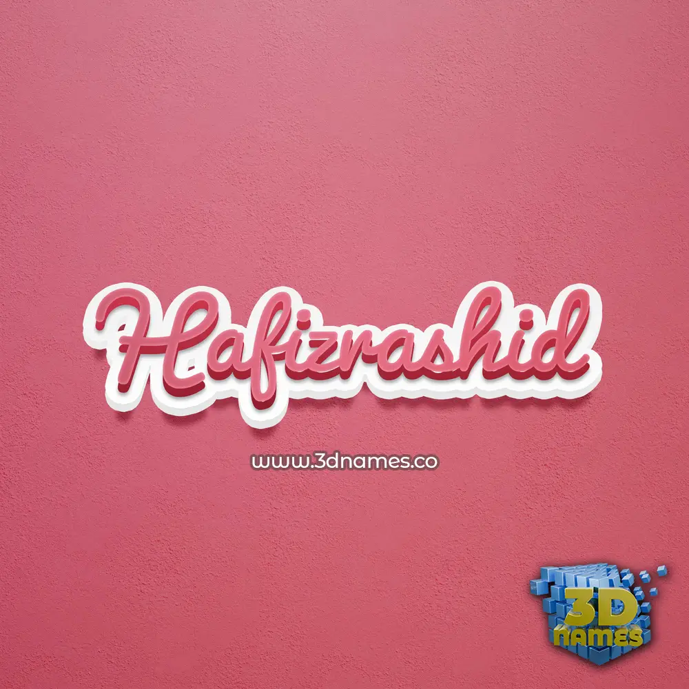 hafizrashid in Red Scribble style - 3D name wallpaper