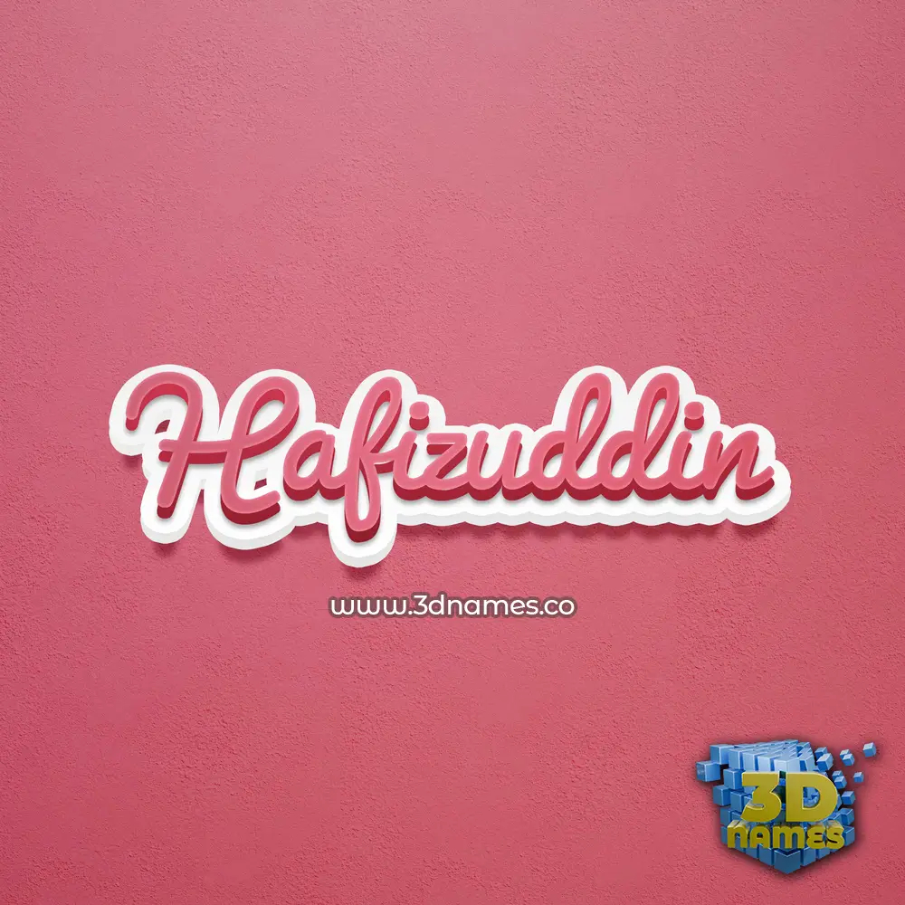 hafizuddin in Red Scribble style - 3D name wallpaper