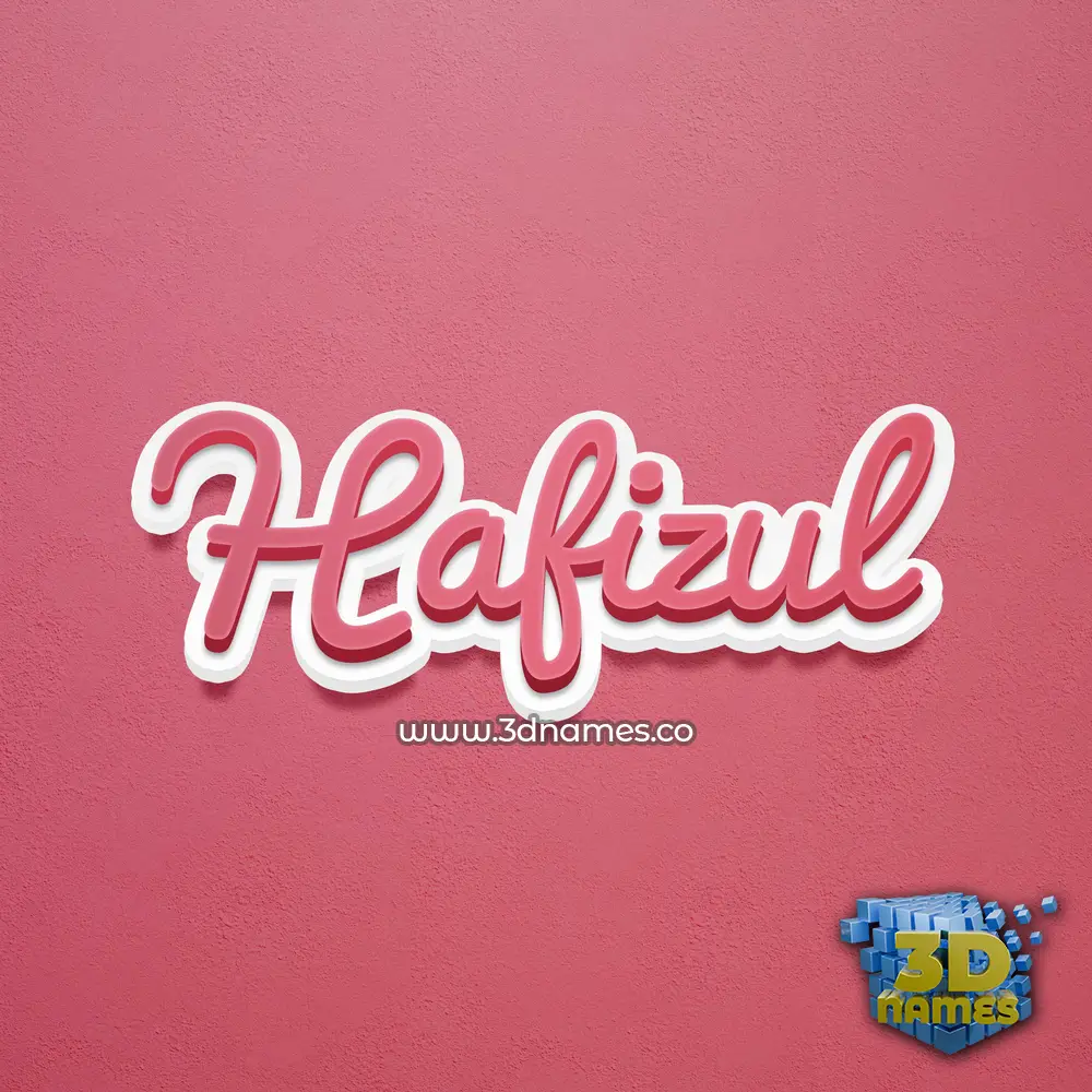 hafizul in Red Scribble style - 3D name wallpaper