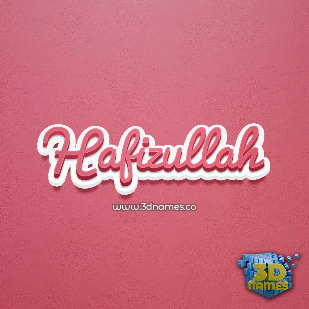 hafizullah in Red Scribble style - 3D name wallpaper