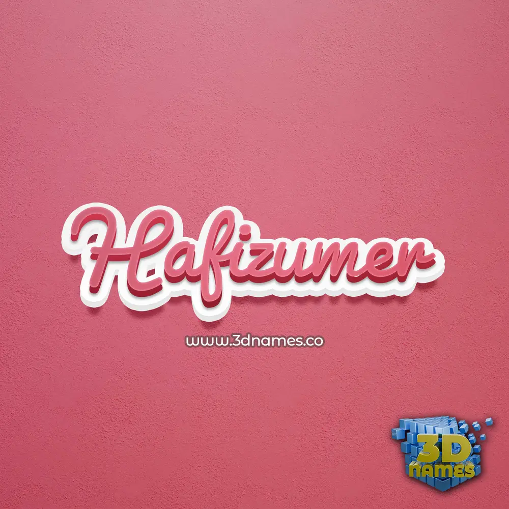 hafizumer in Red Scribble style - 3D name wallpaper