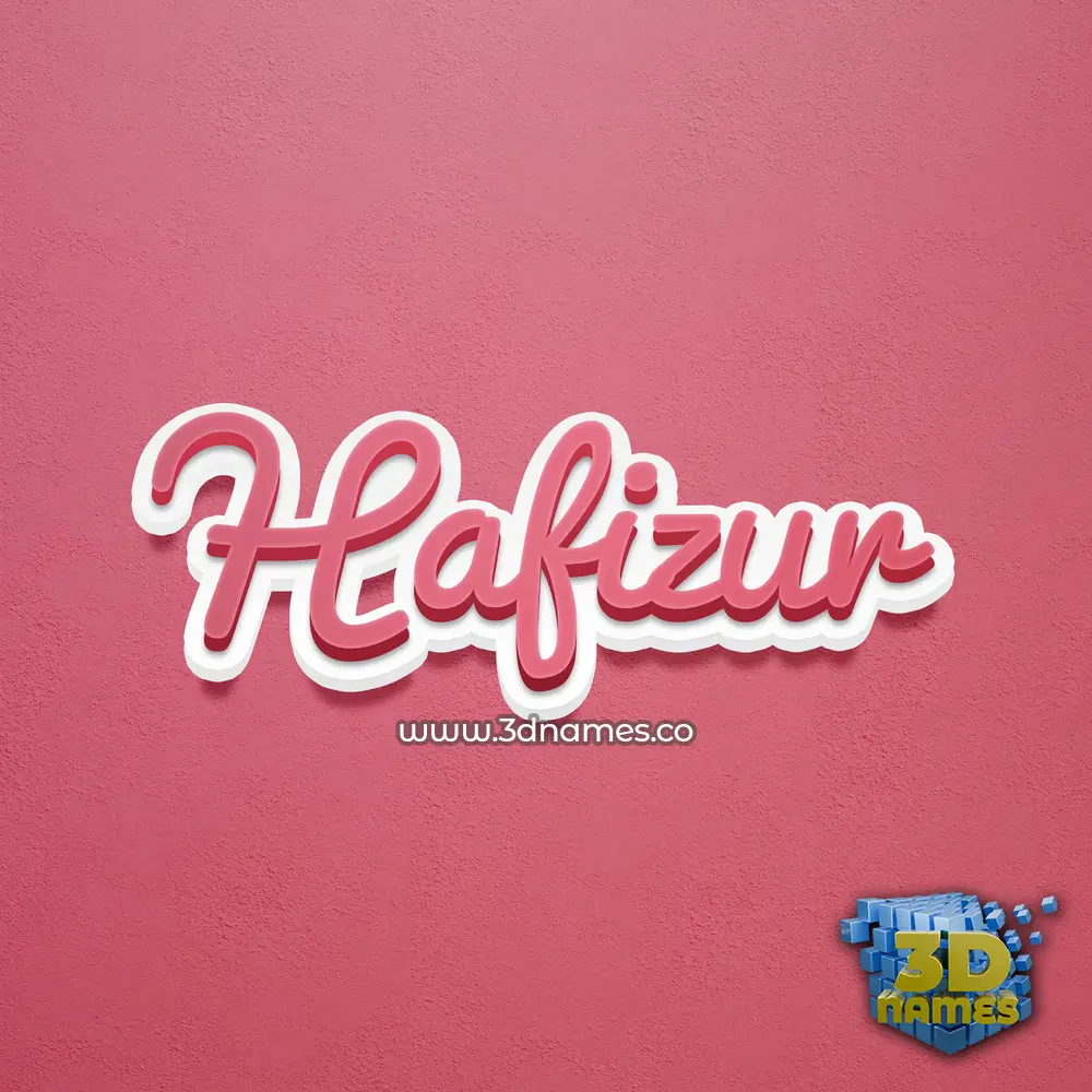 hafizur in Red Scribble style - 3D name wallpaper