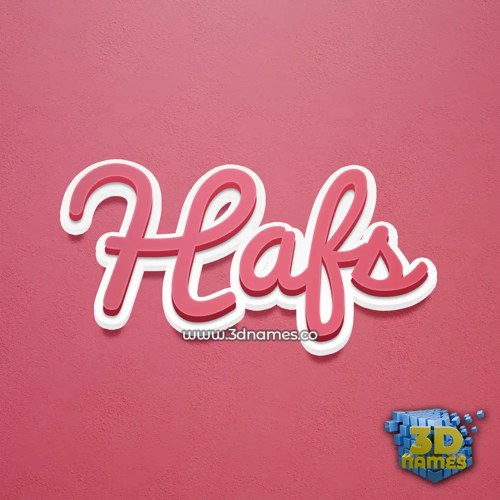 hafs in Red Scribble style - 3D name wallpaper