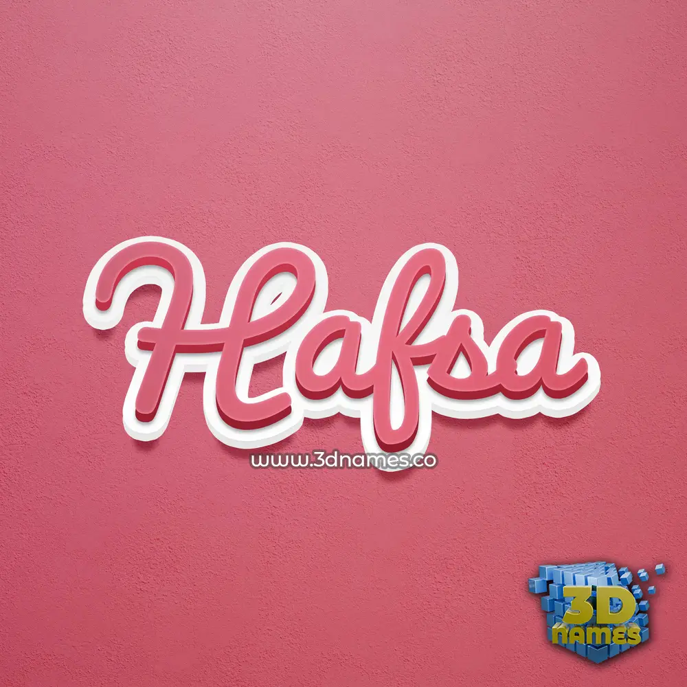 hafsa in Red Scribble style - 3D name wallpaper