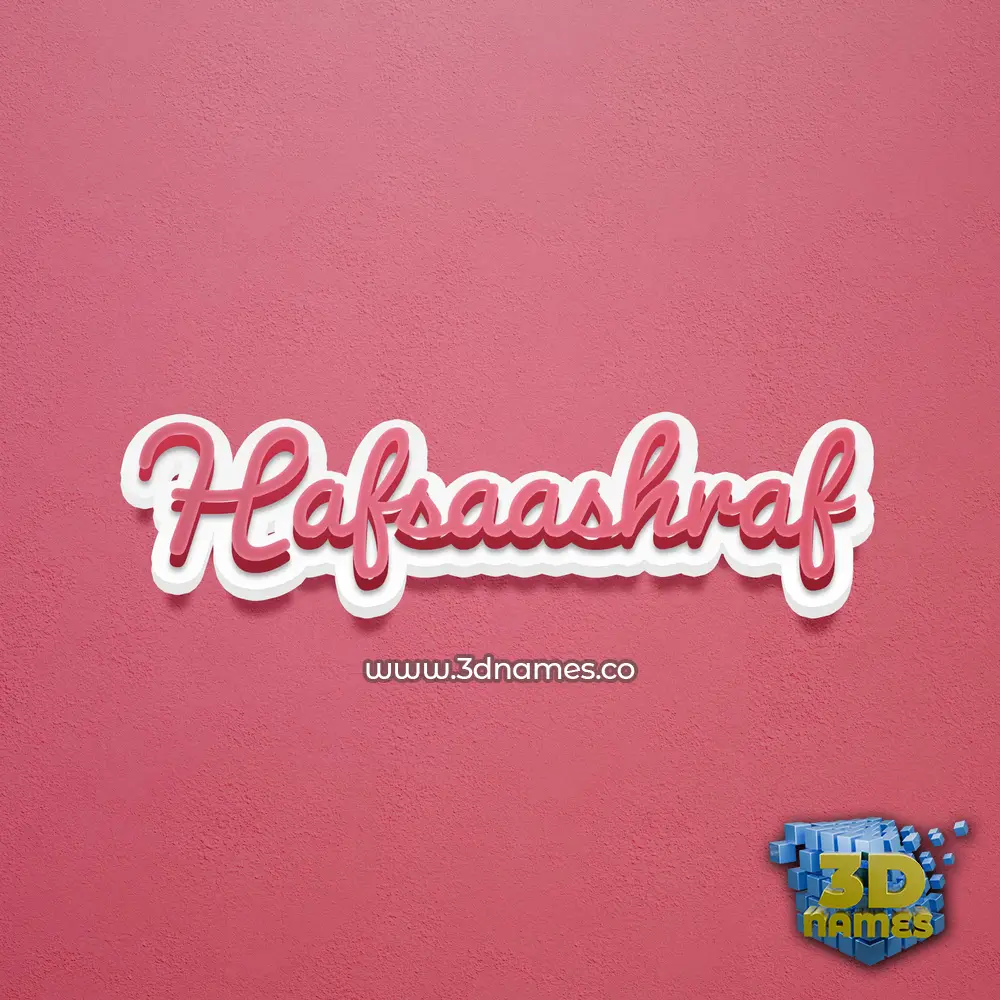 hafsaashraf in Red Scribble style - 3D name wallpaper