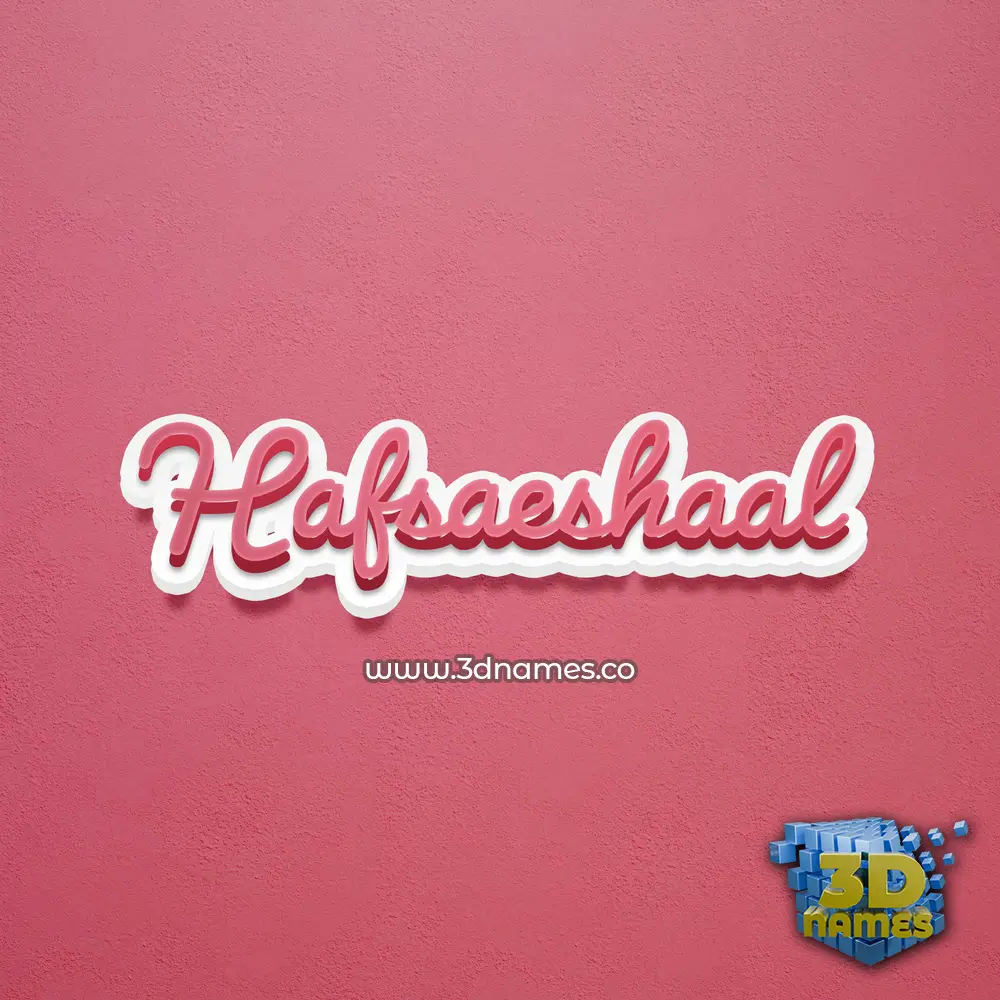 hafsaeshaal in Red Scribble style - 3D name wallpaper