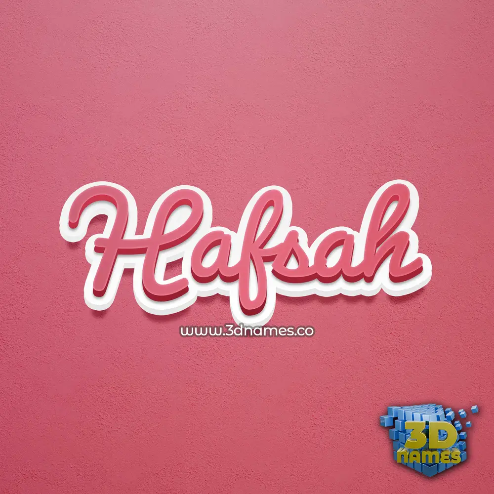 hafsah in Red Scribble style - 3D name wallpaper