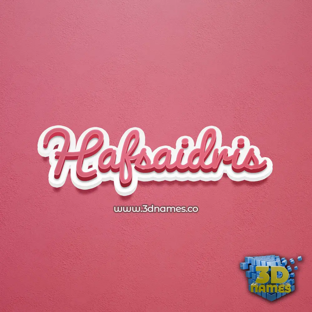 hafsaidris in Red Scribble style - 3D name wallpaper