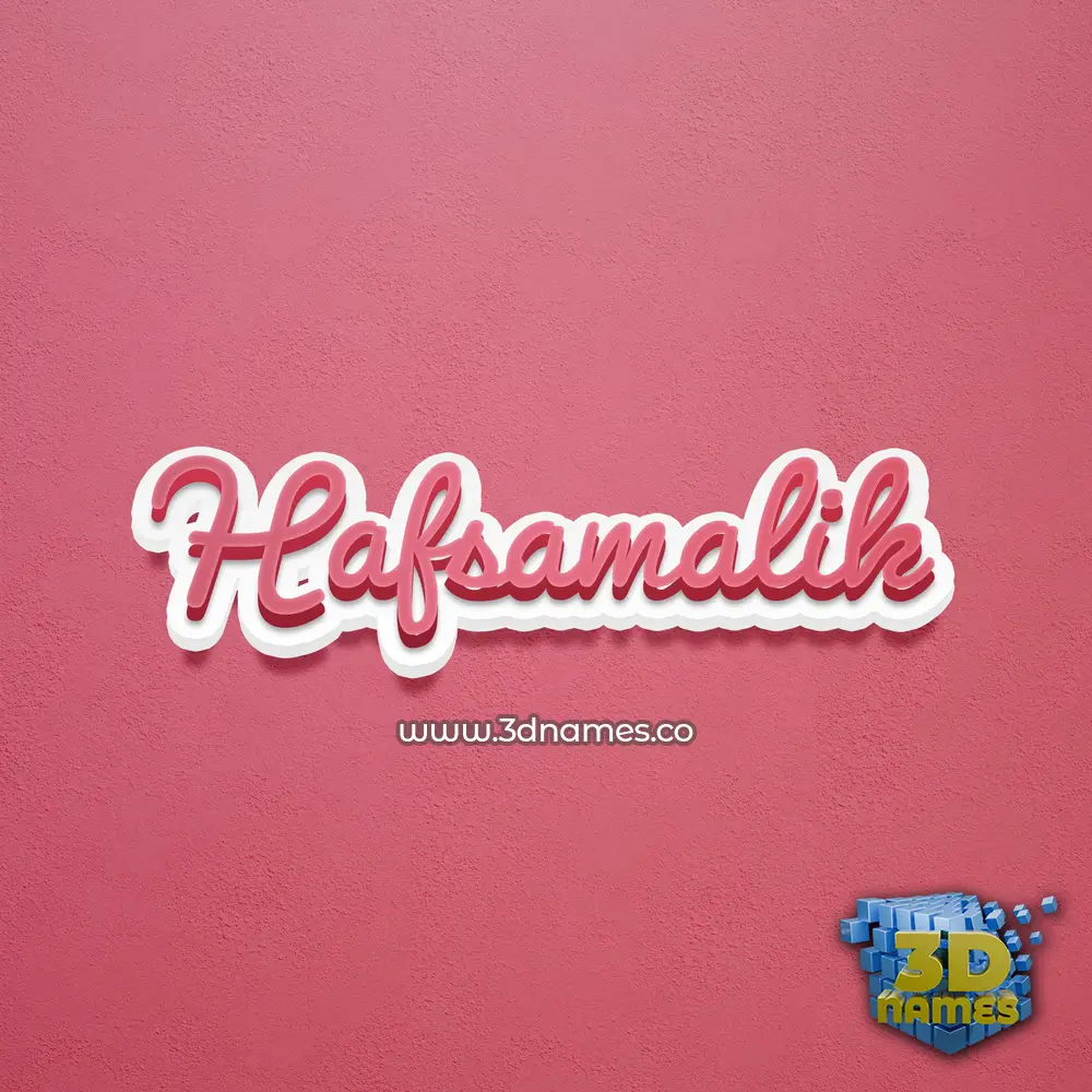 hafsamalik in Red Scribble style - 3D name wallpaper