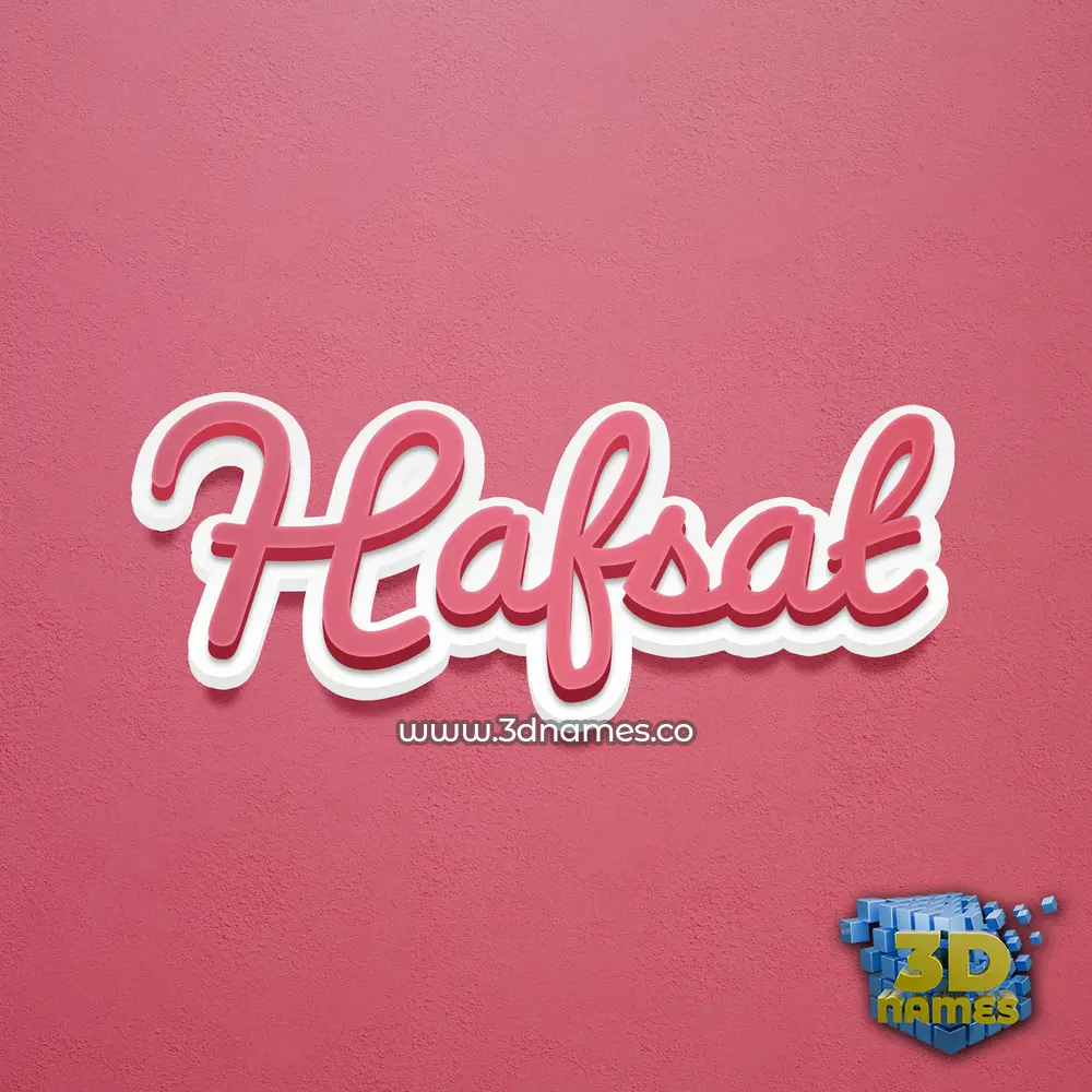 hafsat in Red Scribble style - 3D name wallpaper