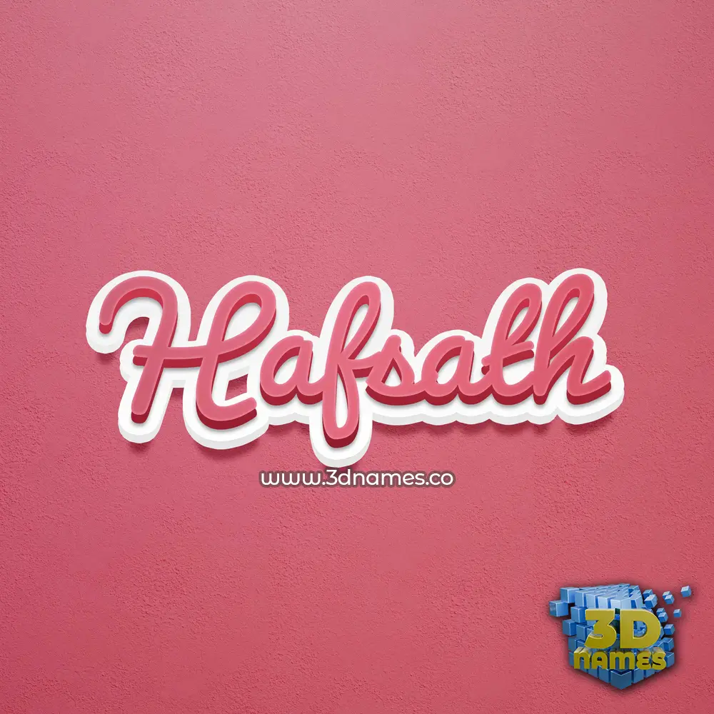 hafsath in Red Scribble style - 3D name wallpaper