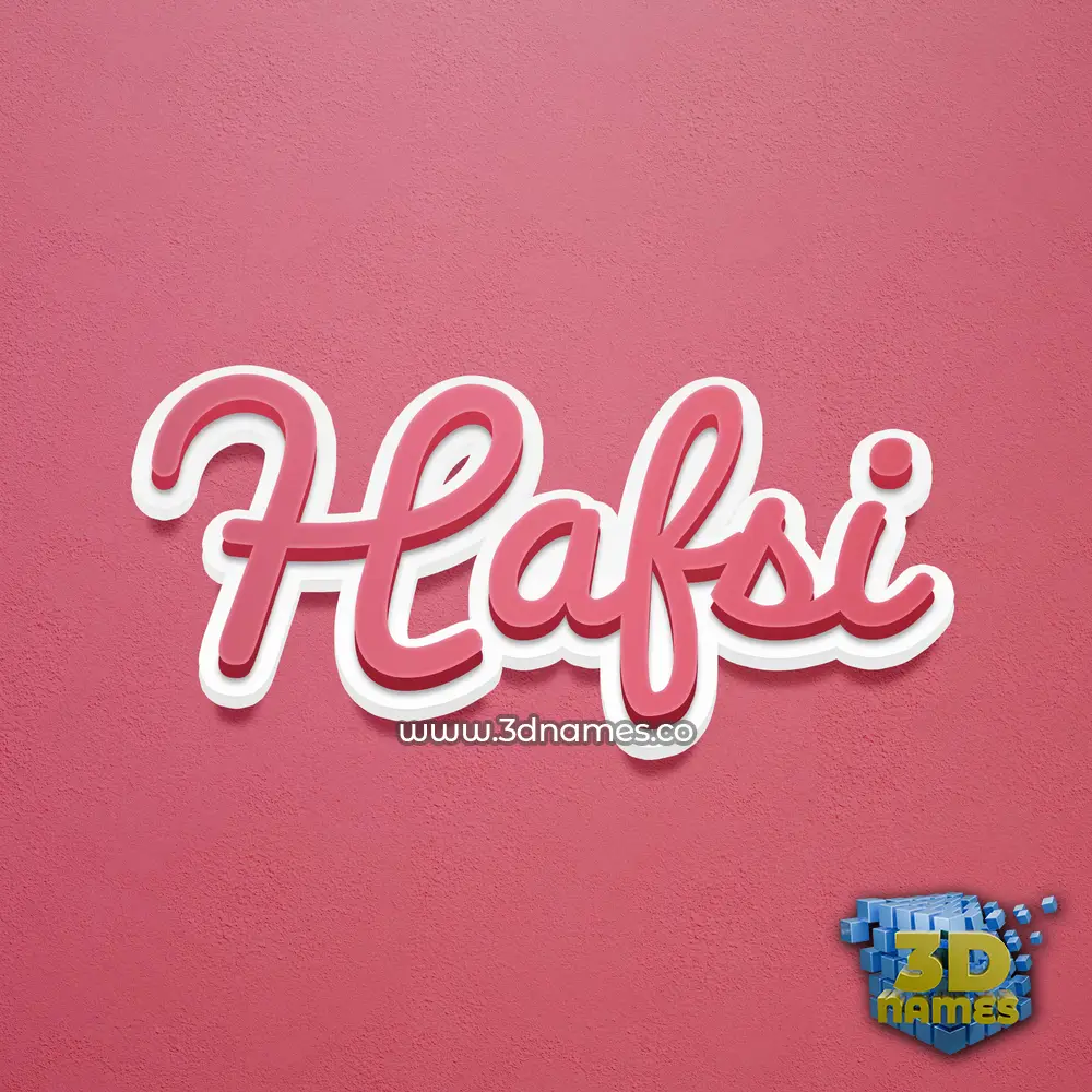 hafsi in Red Scribble style - 3D name wallpaper