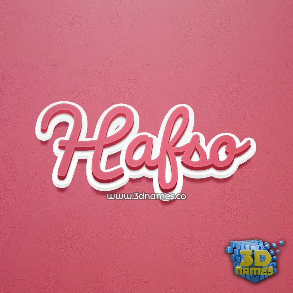 hafso in Red Scribble style - 3D name wallpaper