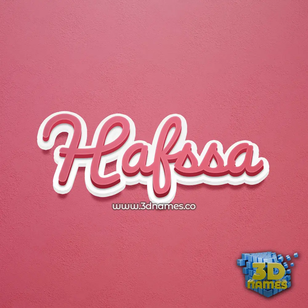 hafssa in Red Scribble style - 3D name wallpaper