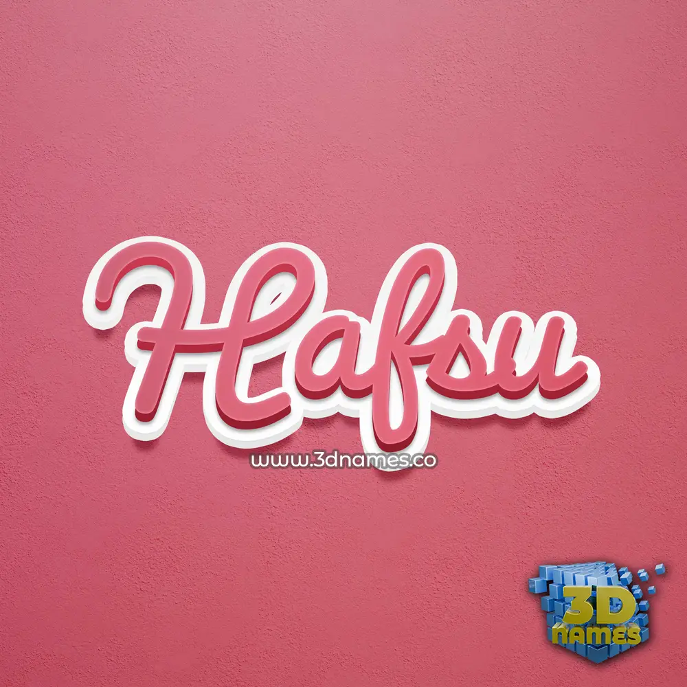 hafsu in Red Scribble style - 3D name wallpaper